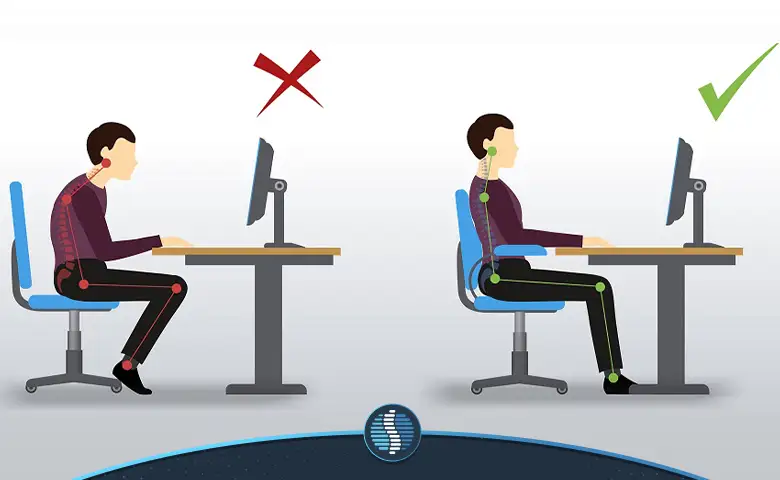 نحوه صحیح نشستن پشت میز کار در سلامت ستون فقرات و چشم و گردن موثر است|ژین طب