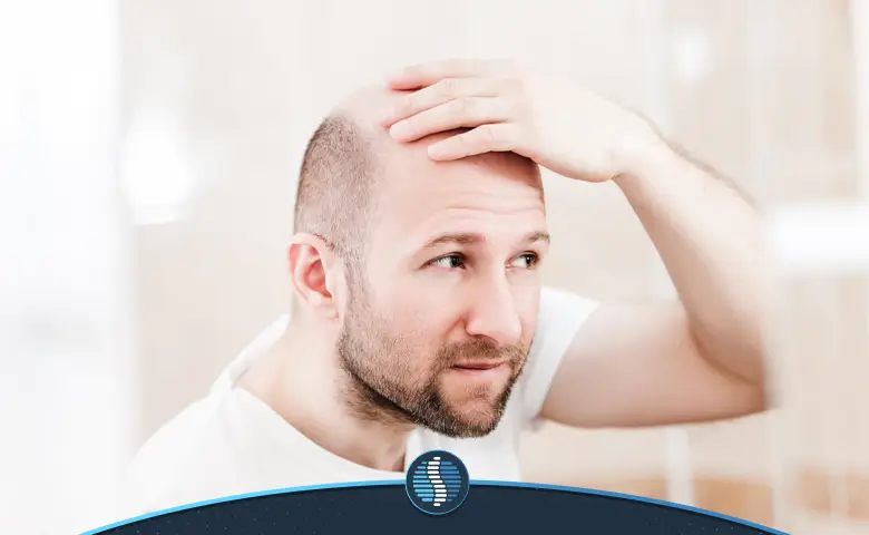 فردی که دنبال راهکاری برای جلوگیری از ریزش مو های خود است | ژین طب